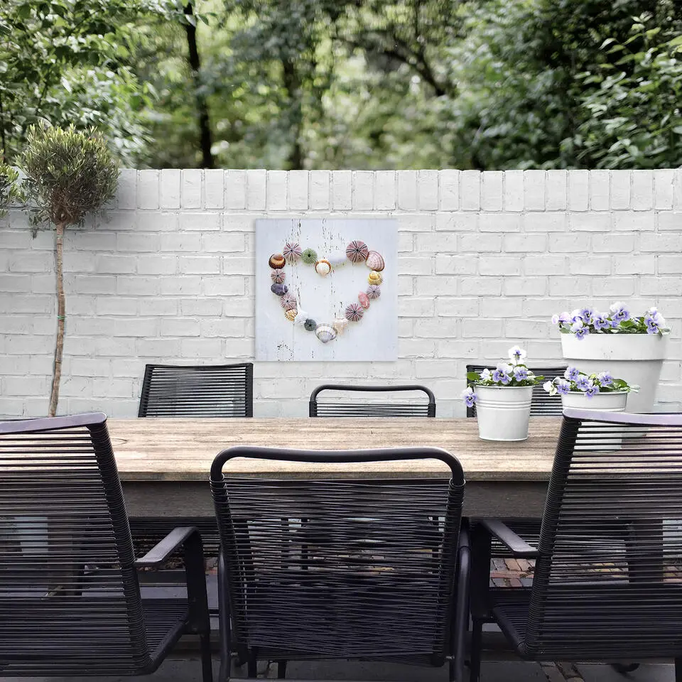 Art for the Home Schelpenhart Buitencanvas 50x50 cm