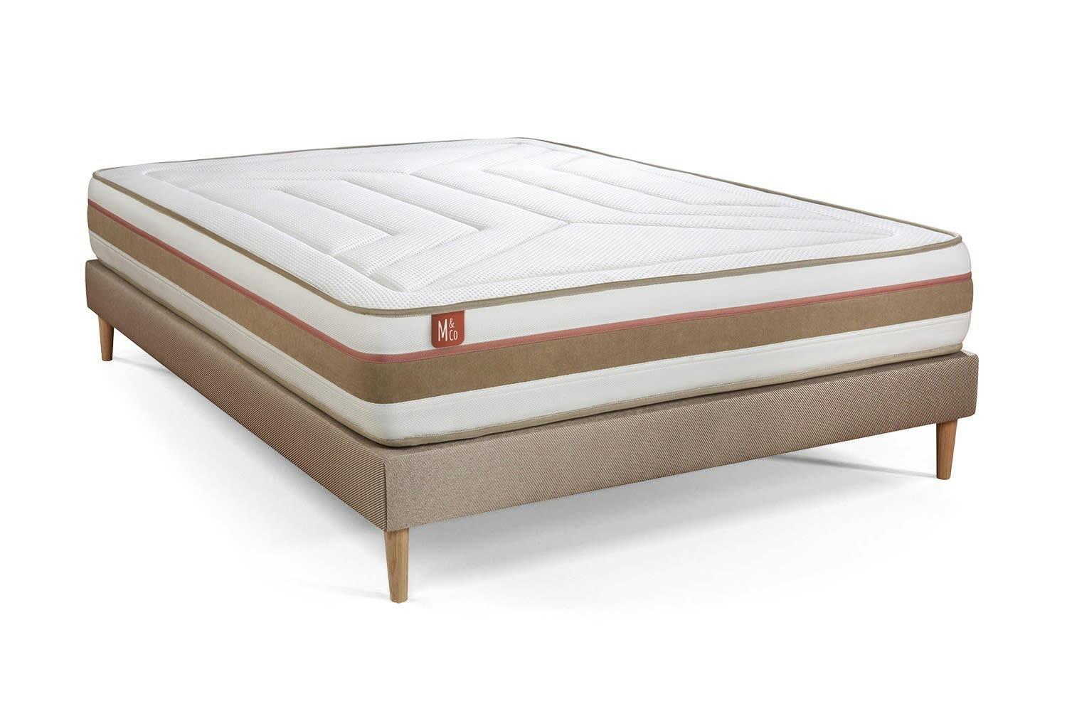 LE TENDRE - Pack matelas sommier kit 140x190 oreiller couette