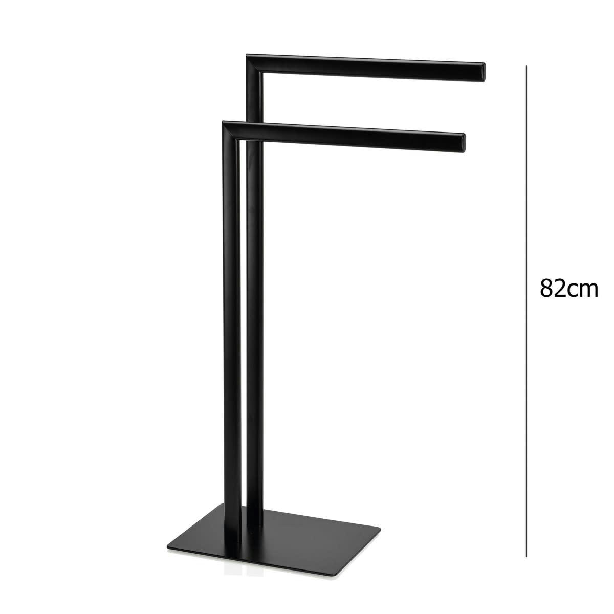 - Porte-serviettes à poser en métal noir H82cm