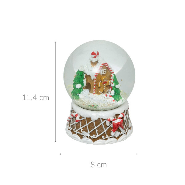 Szklana kula śnieżna ze świątecznym motywem, Ø 8 cm