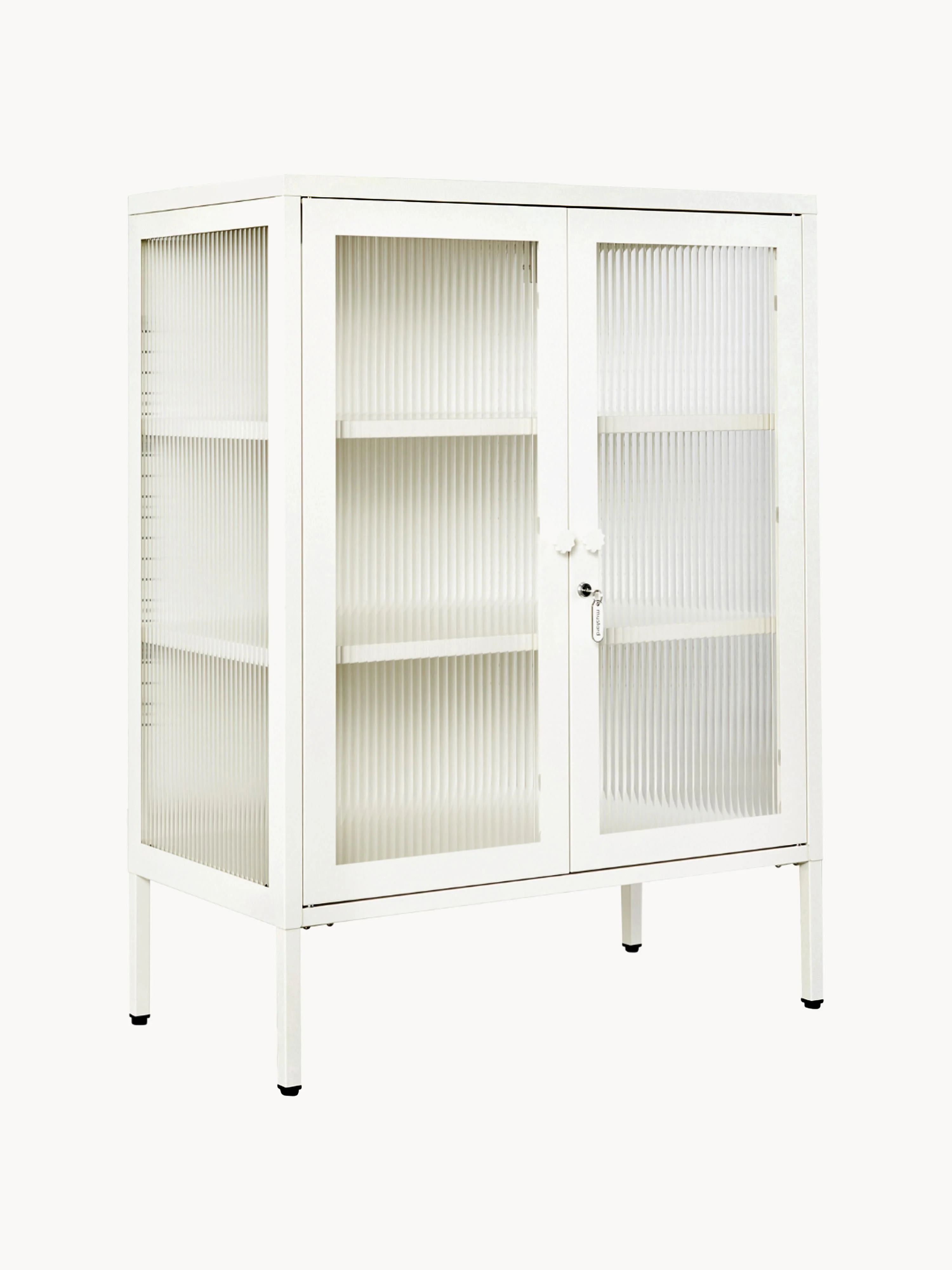 Metall-Vitrine The Mixer mit geriffeltem Glas