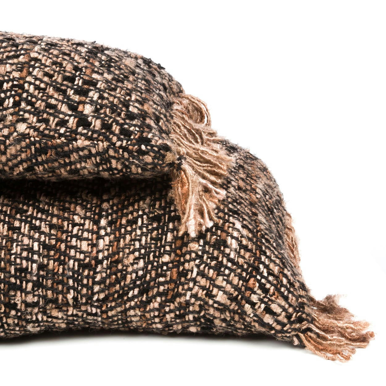 OH MY GEE - Coussin en coton noir cuivre 35x100