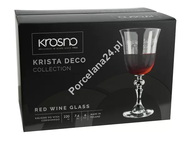 Kpl. kieliszków do wina czerwonego 220 ml (6 szt) Krosno - Krista DECO 6030