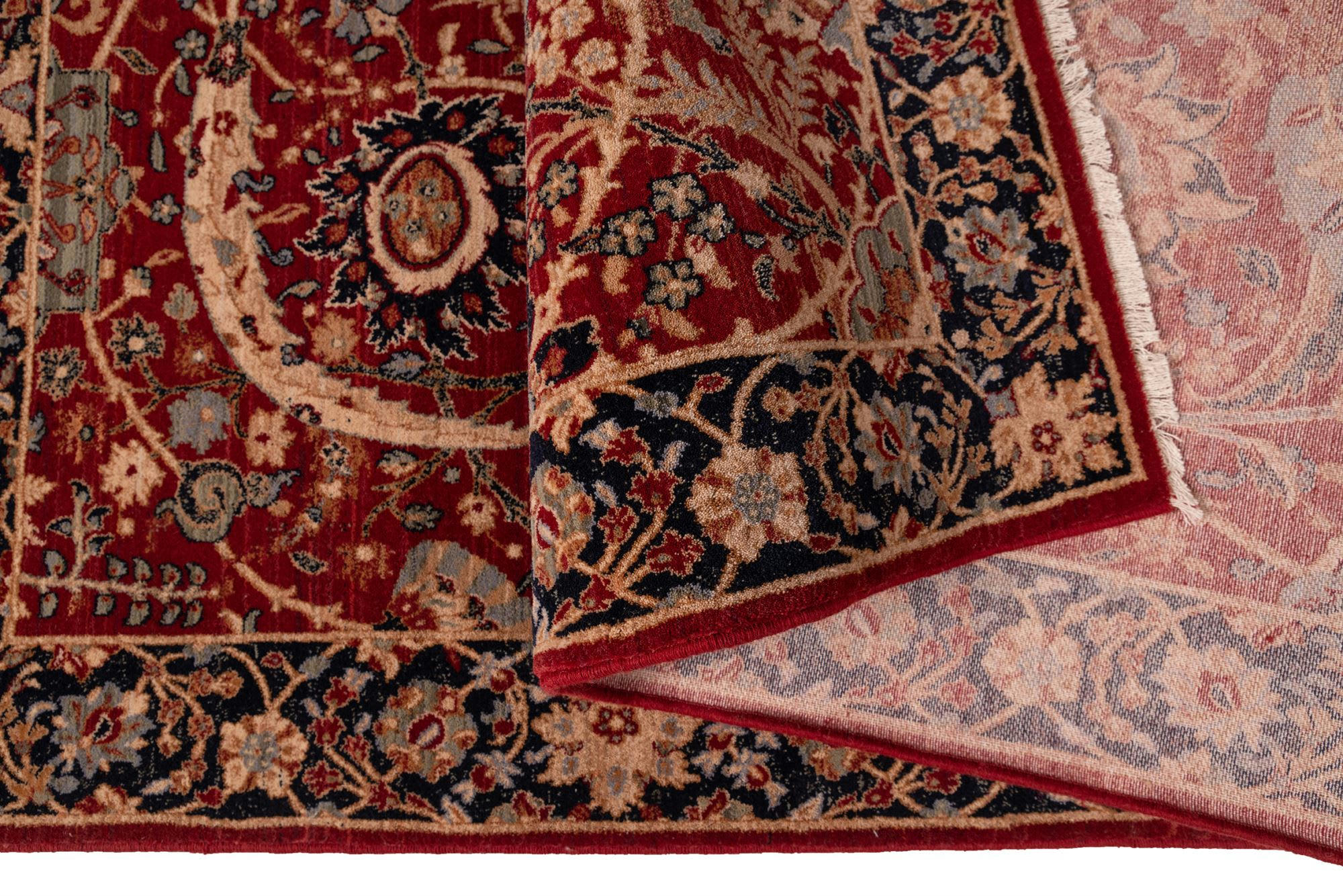 SAHARNA - Tapis d'orient tissé - à franges Rouge 200x290 cm