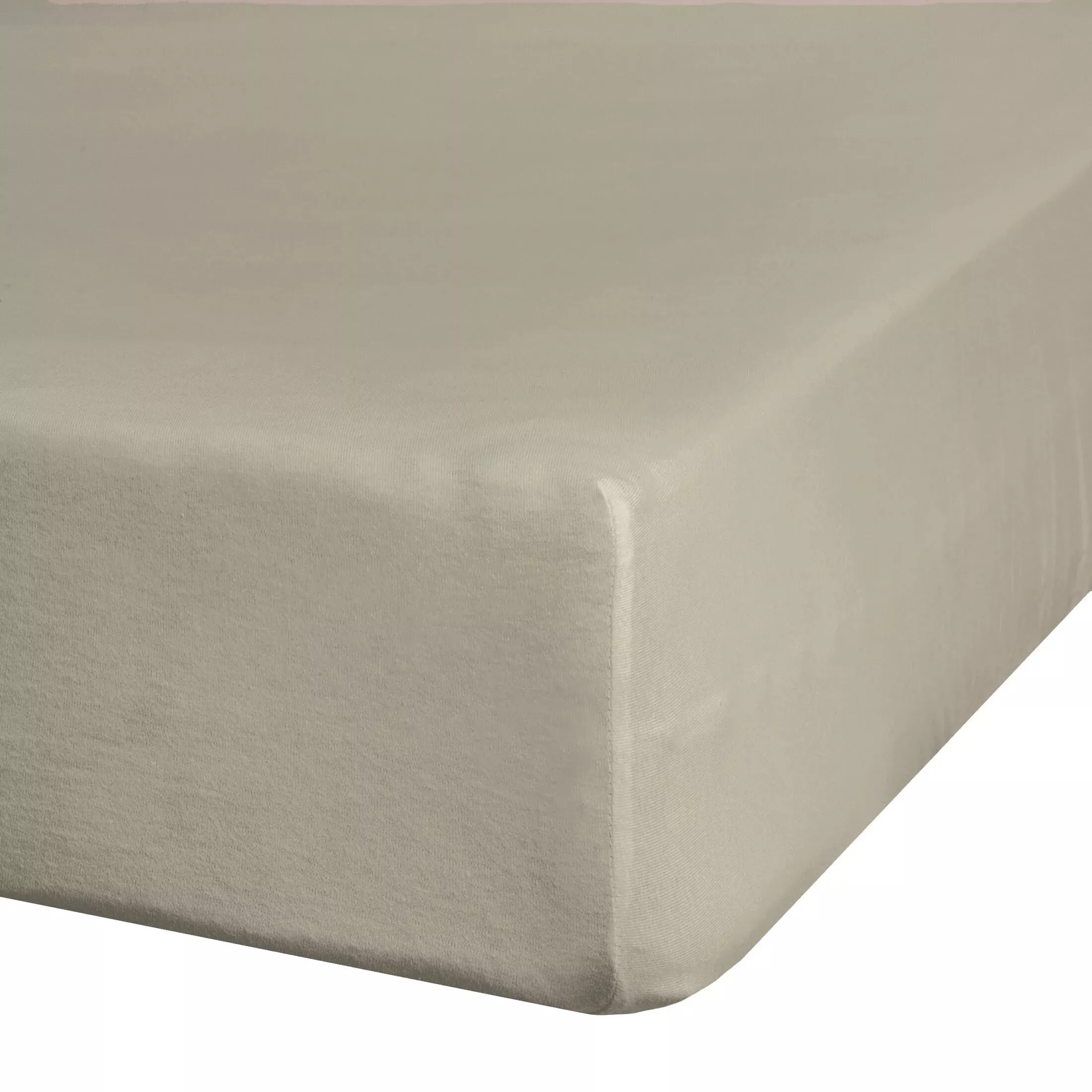 Prześcieradło jersey z gumką 240x220 cm z bawełny kolor beżowy 140 g/m2