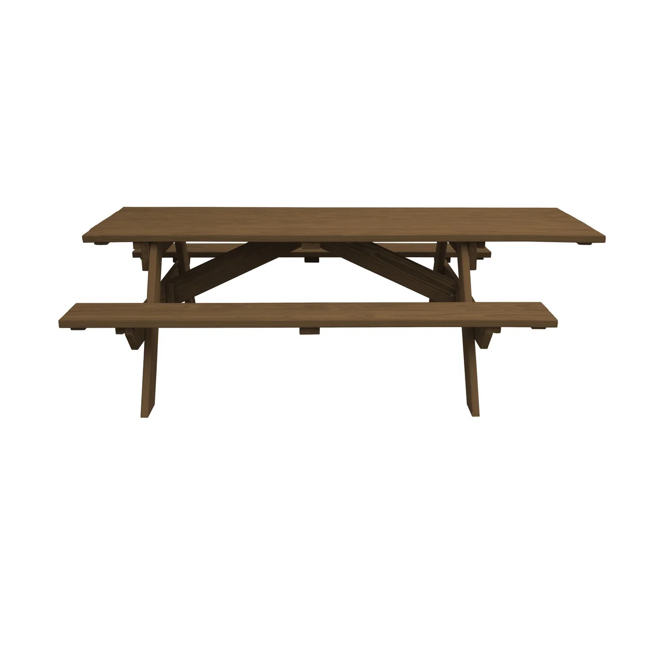 HomeRoots 94 Wood Brown Solid Wood Outdoor Picnic Table