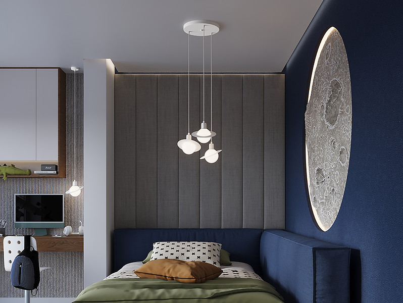 Lampa wisząca Hyperion 3-punktowa stalowa biała