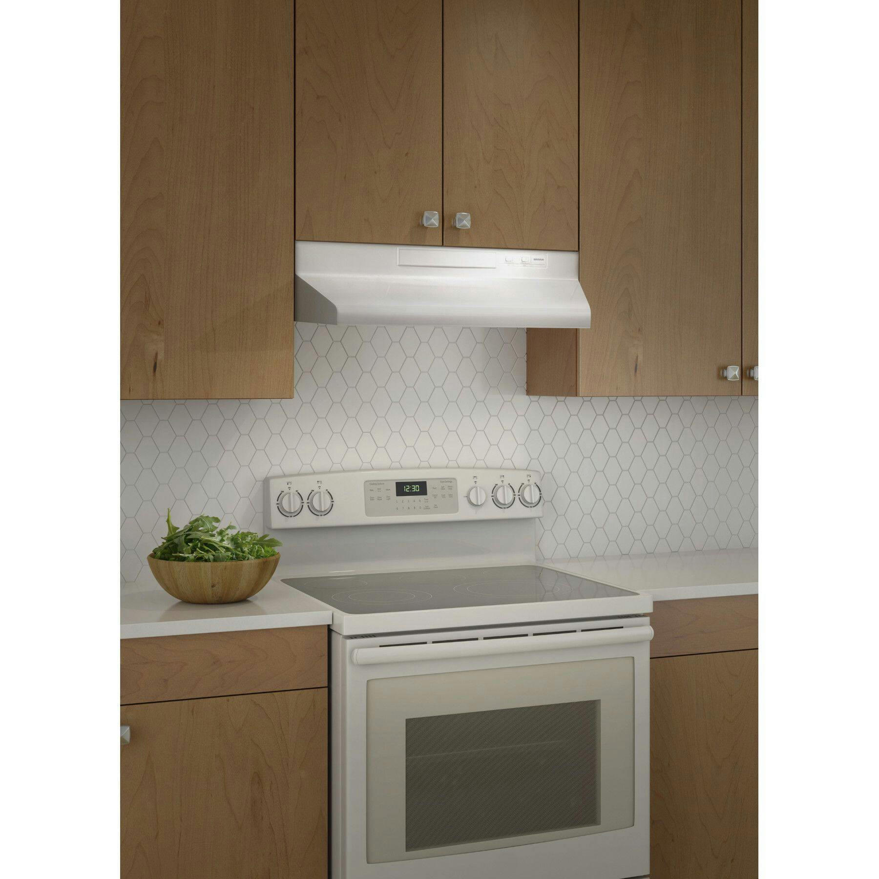 Broan BU230WW Under Cabinet Range Hood, 210 CFM, 30-in, White