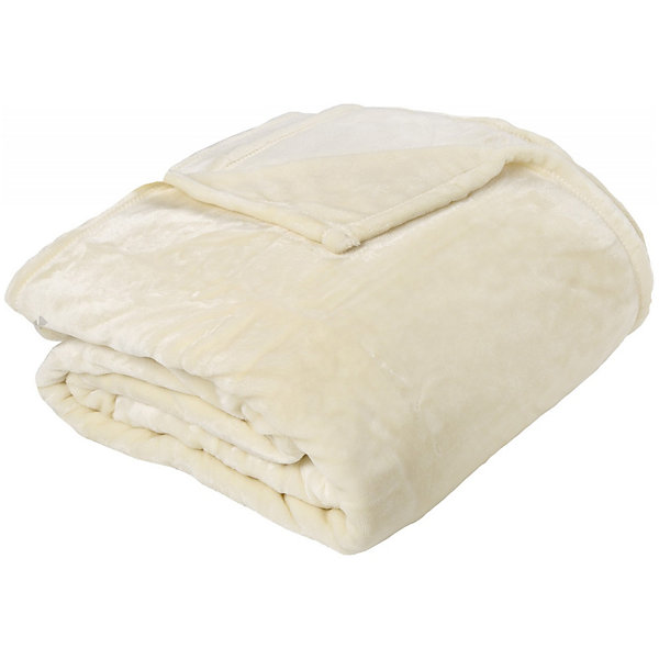 Couverture polaire microvelours 240x260 cm VELVET Ivoire