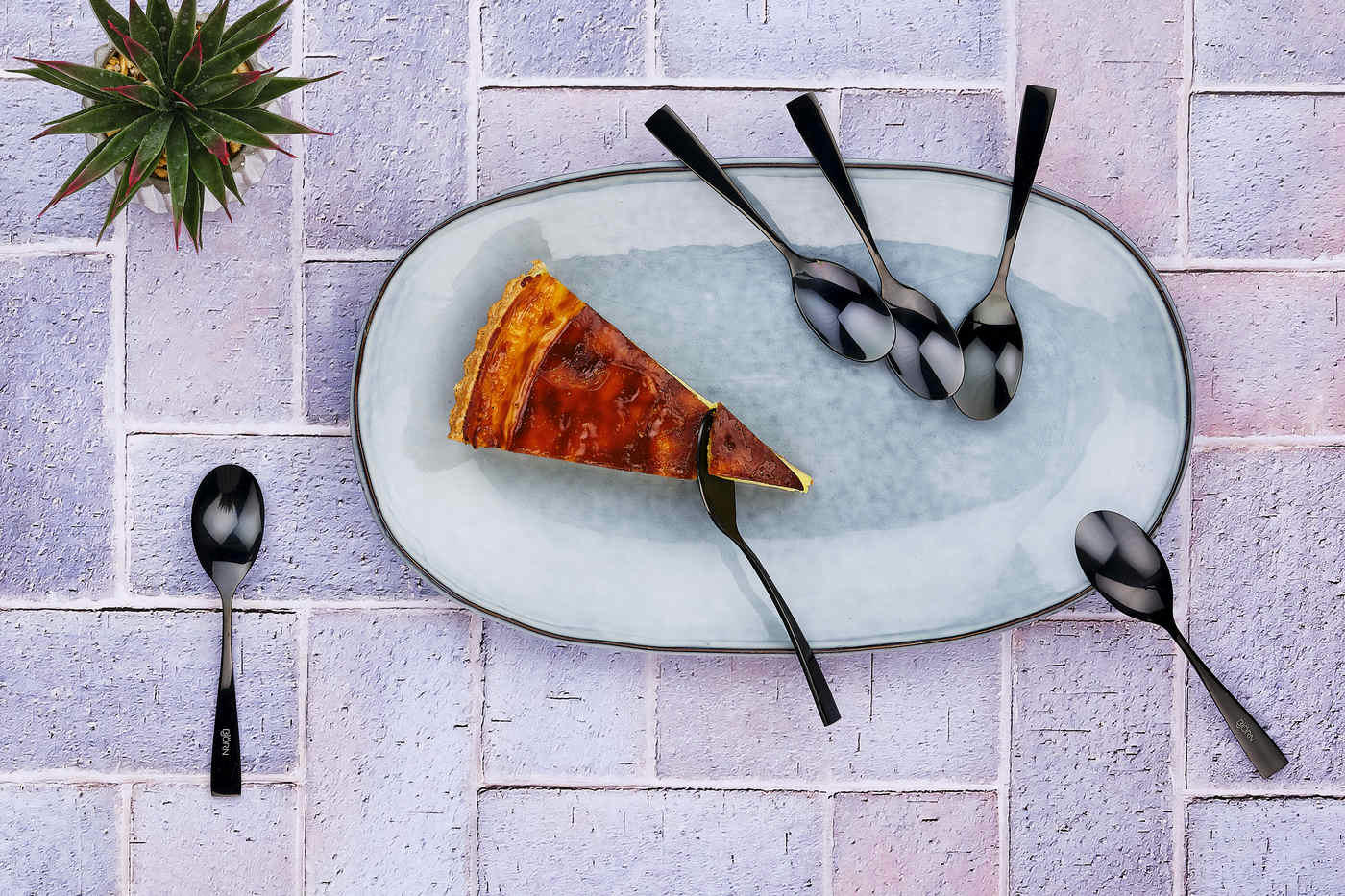 NUDE - Lot de 6 petites cuillères en inox noir