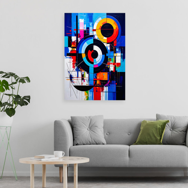 Obraz canvas do salonu, Koła Abstrakcja jak malowany 20x30