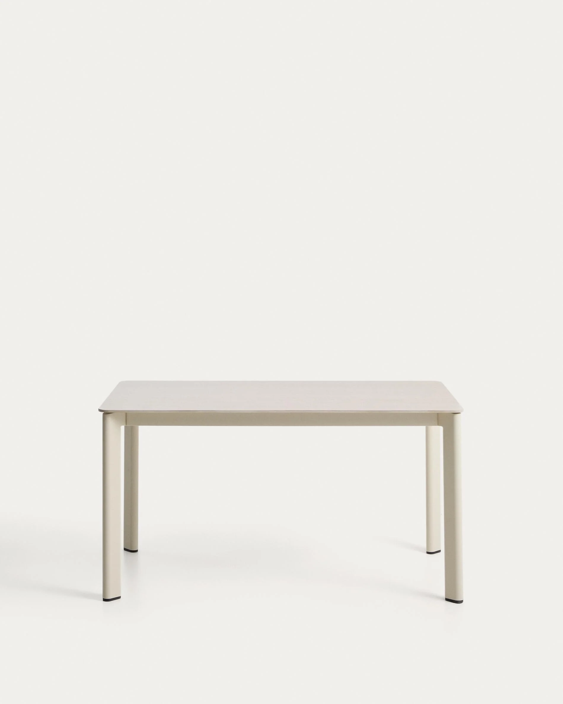 Anafi table in sintered stone and ecru aluminium 140 x 80 cm