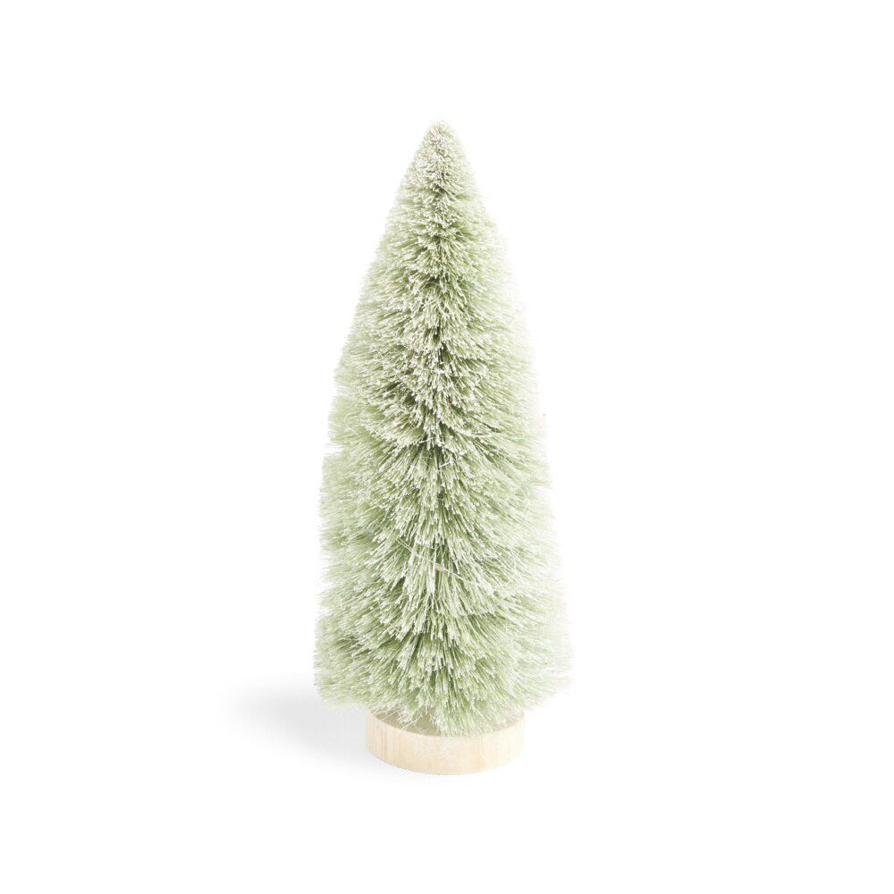 Décoration sapin vert lumineux LED blanc chaud H24cm à piles