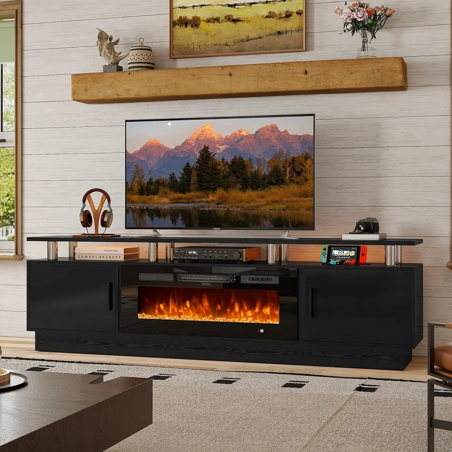 80 Modern Electric Fireplace TV Stand for TVs Up to 90 inch
