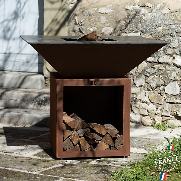 Brasero Cevenol Corten Bois Carre 103 Simple Cuve