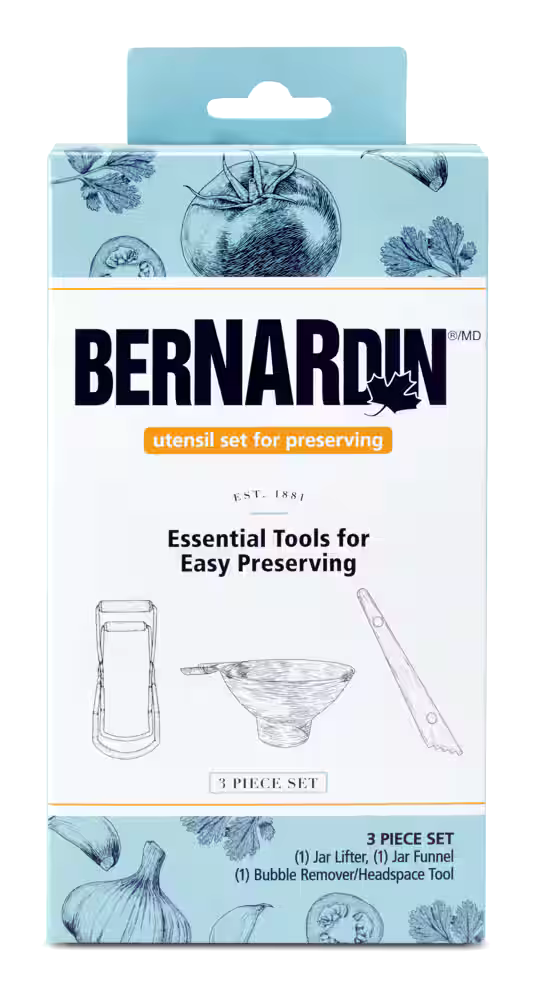 Bernardin Canning & Preserving Utensil Set with Funnel, Jar Lifter and Headspace Tool, 3 Piece Set