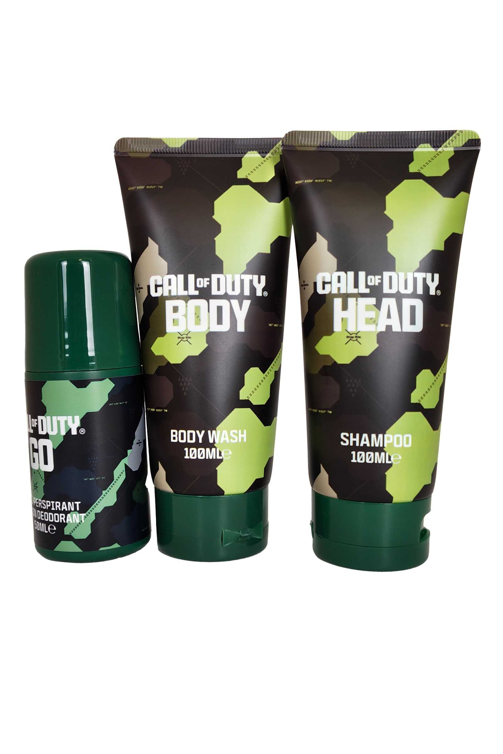 Call of Duty COD Travel Set - Shampoo 100ml Body Wash 100ml, Deo Roll on 50ml