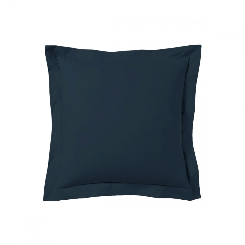 GAMME UNIS SATIN - Taie d'oreiller satin de coton 63x63 cm bleu