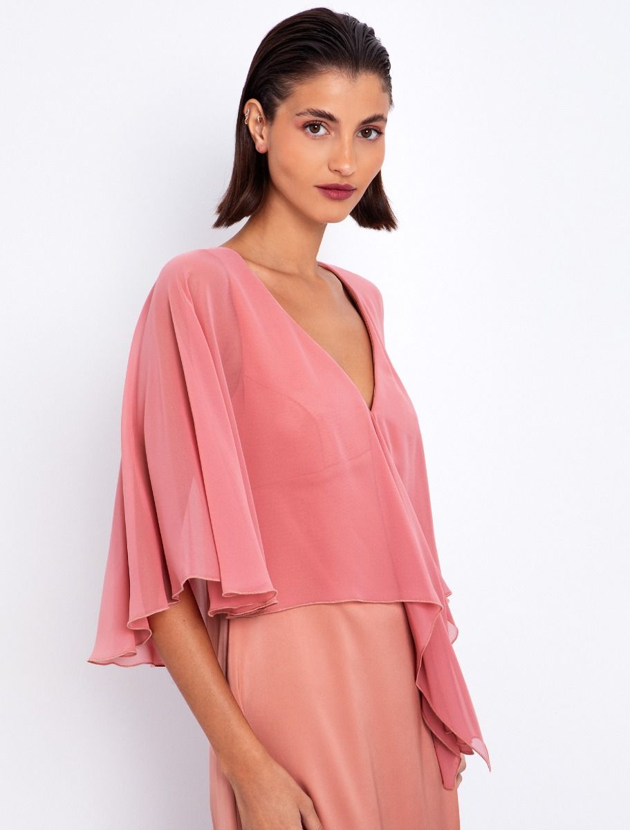 Maxi φόρεμα με ριχτό μανίκι