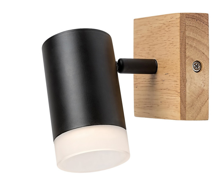 Kinkiet dąb-czarny Toras 1xGU10x 5W wym:13x6x16cm IP20 Rabalux
