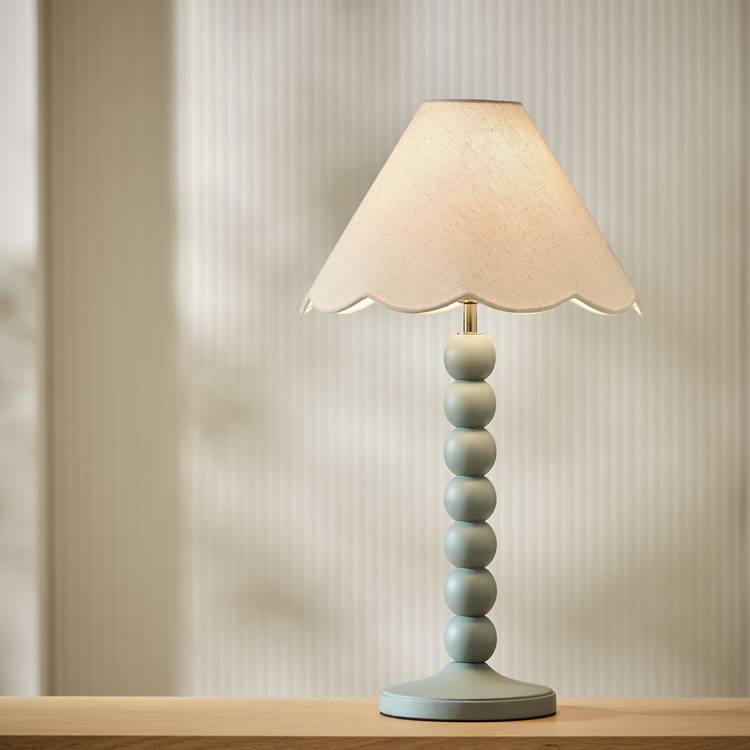 Habitat Bobbin Mango Wood Table Lamp Base Only - Blue