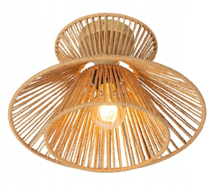 Lampa Sufitowa Wisząca Bambus BOHO Rattan Drewno Loft