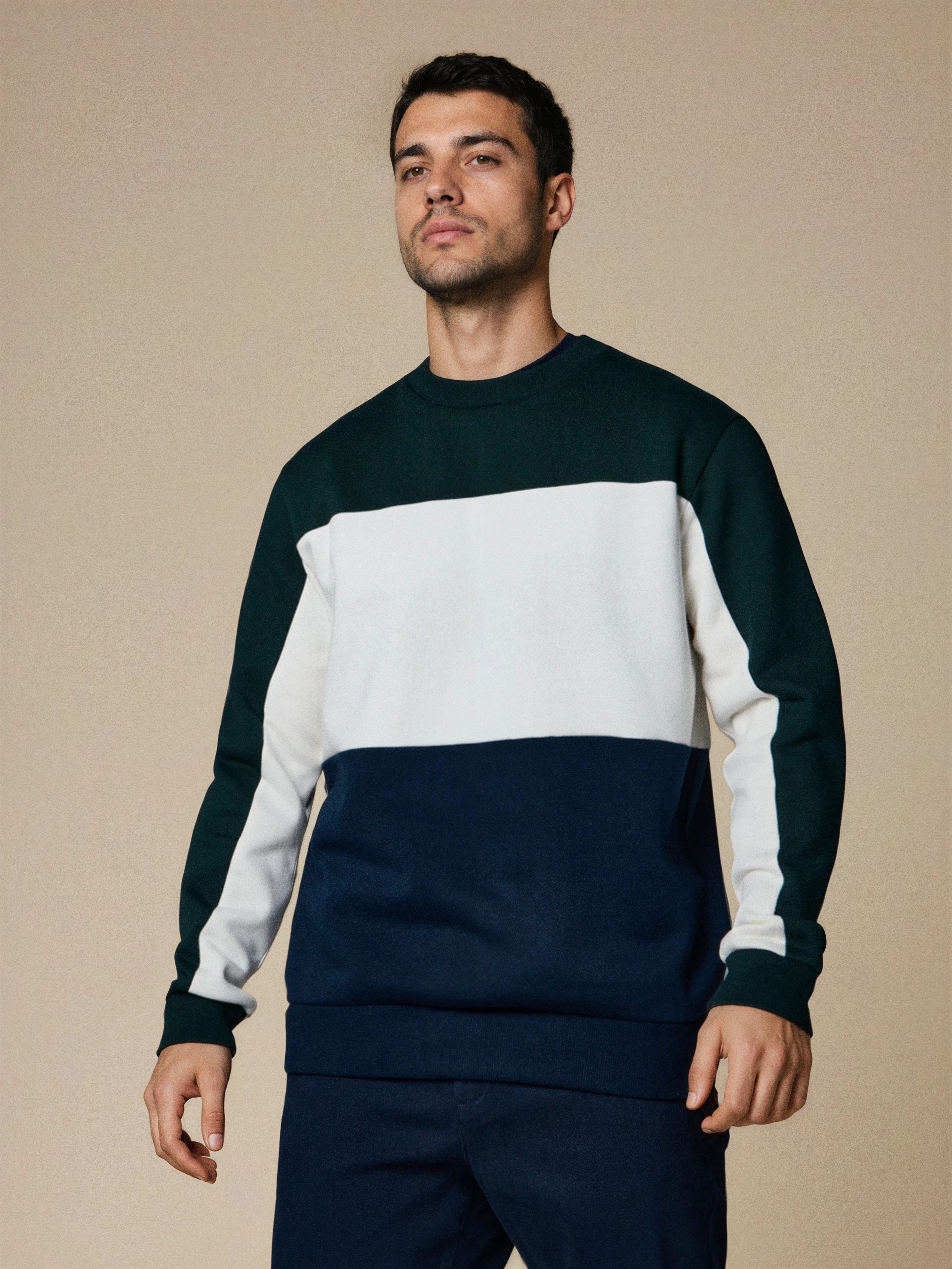 Bluza crewneck color-block