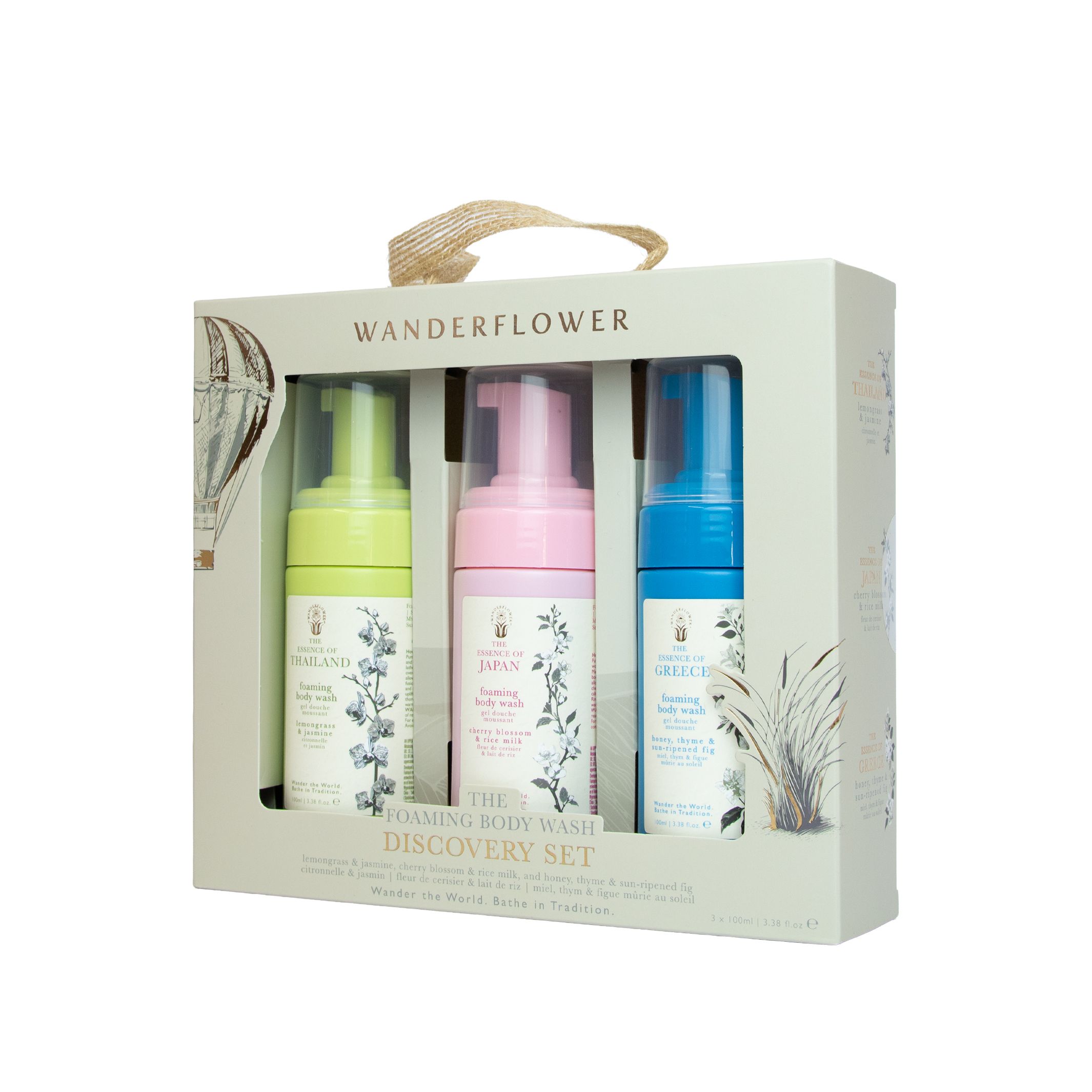 Wanderflower Around The World Foaming Body Wash Discovery Set
