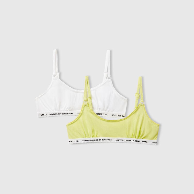 Two bras in stretch cotton