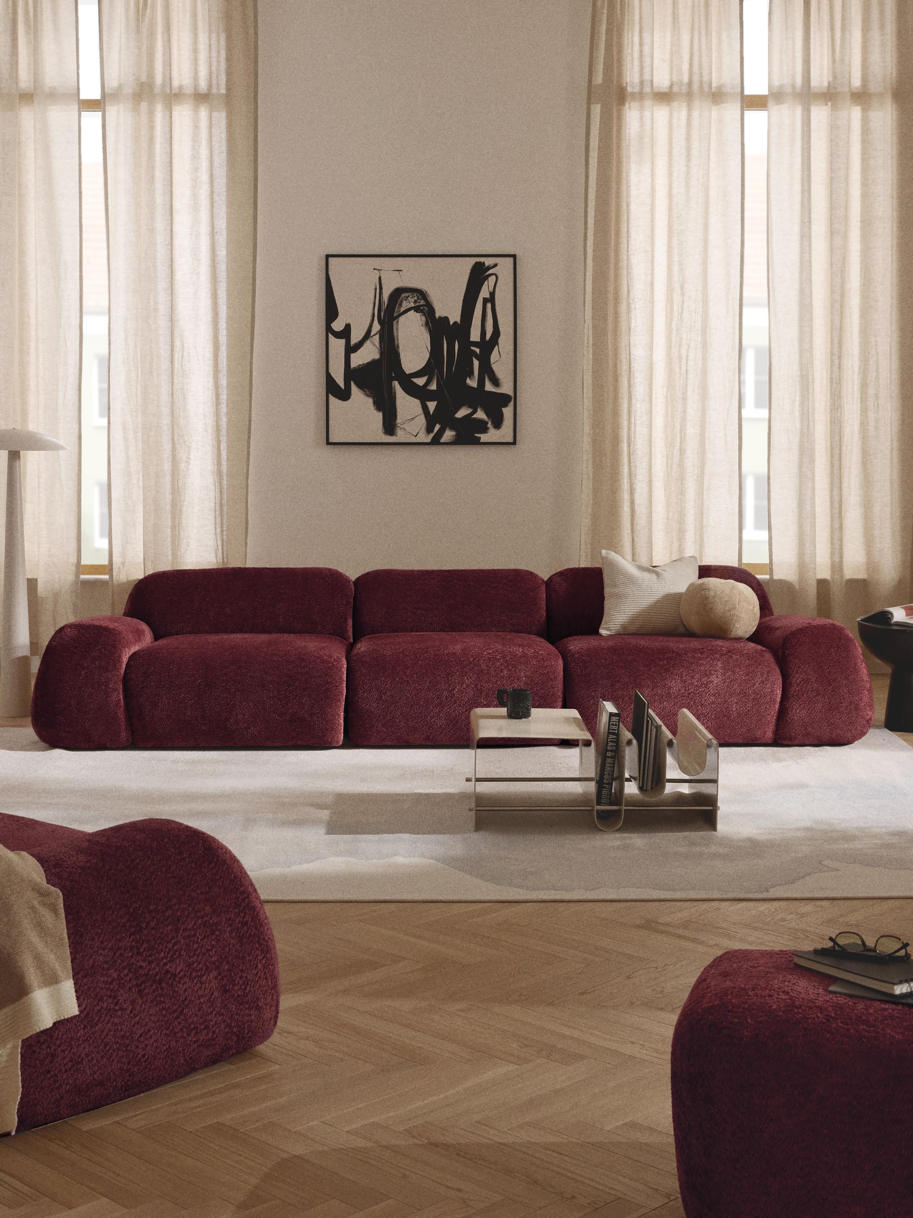 Modulares Sofa Wolke (4-Sitzer) aus Teddy-Bouclé