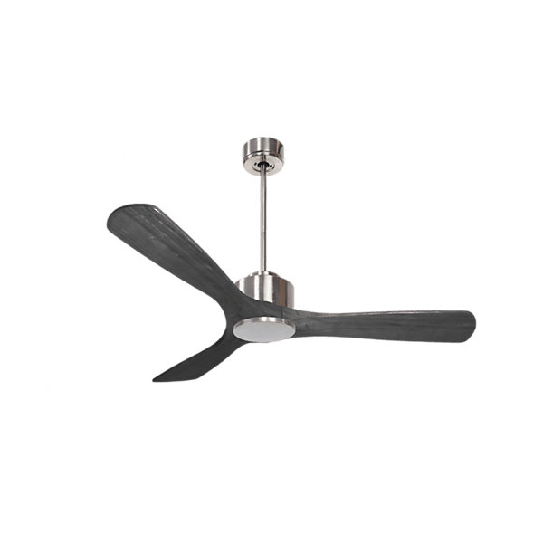 Modulo de KlassFan - Super destratificateur et ventilateur DC 132 cm Chrome pales bois noir sans Lumière25 à 40 m²