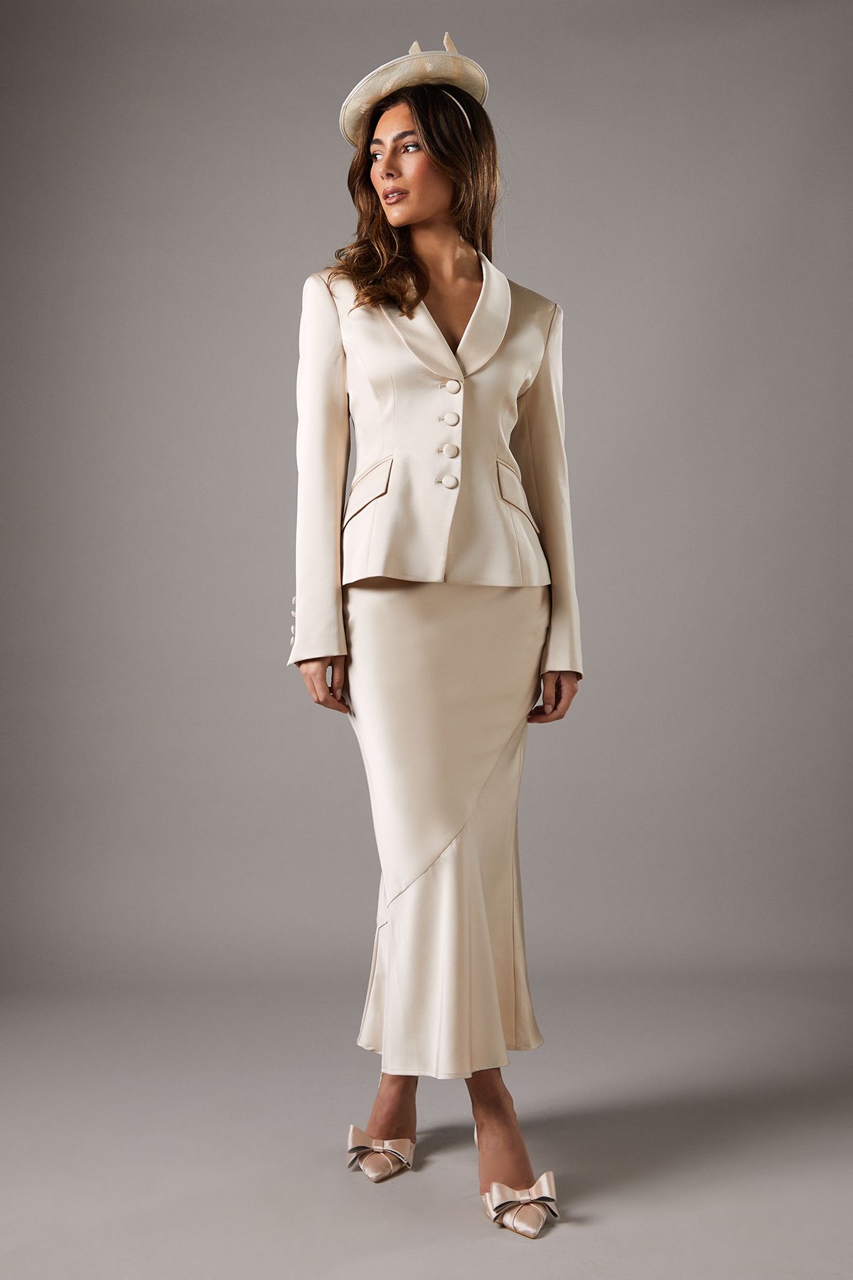 Coast Waisted Jacket With Satin Lapel