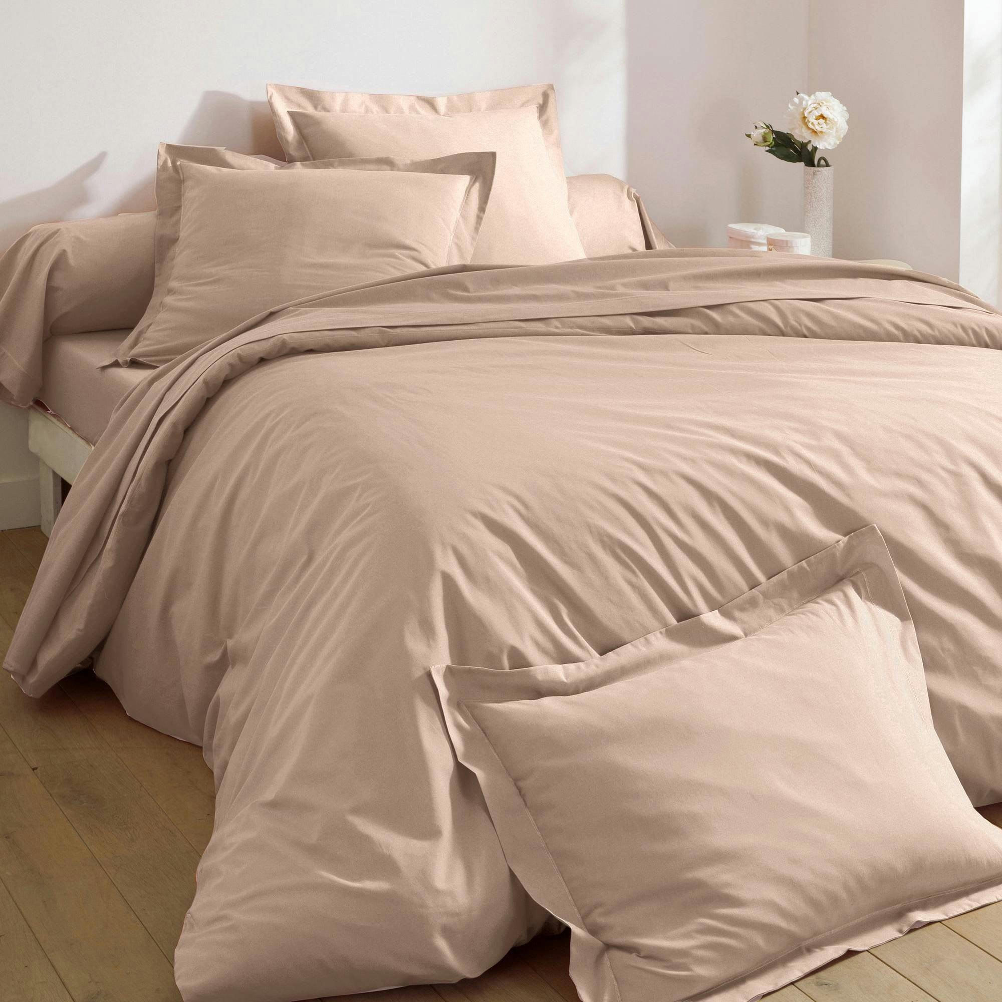 PERCALE 2015 - Drap-housse 140x200x28 beige sable en coton
