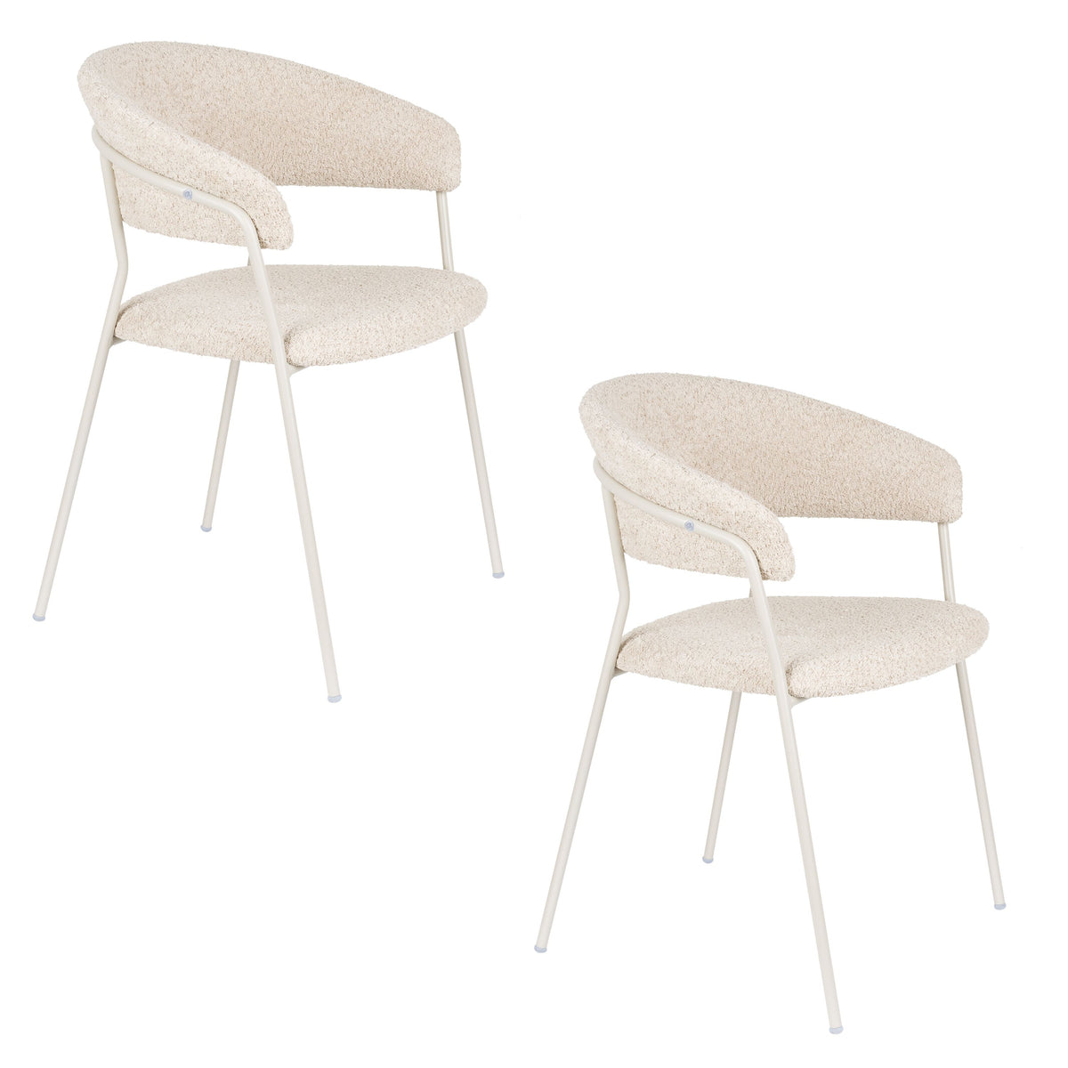 Housecraft Living Zeri Eetkamerstoelen Armleuning Off-white/ Zwart - Set van 2
