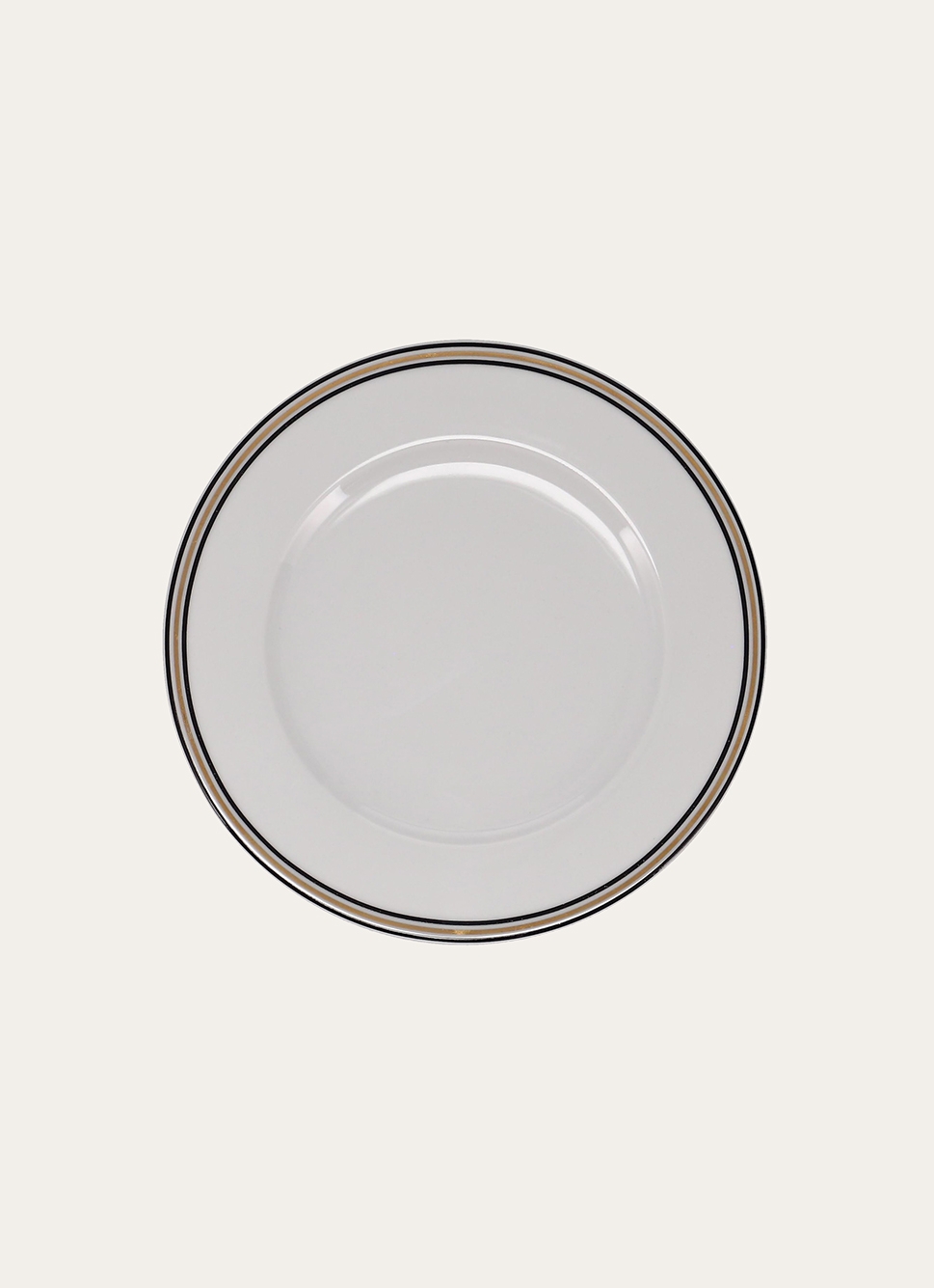 ASSIETTE à DESSERT EN PORCELAINE ART DÉCO NOIR/DORÉ