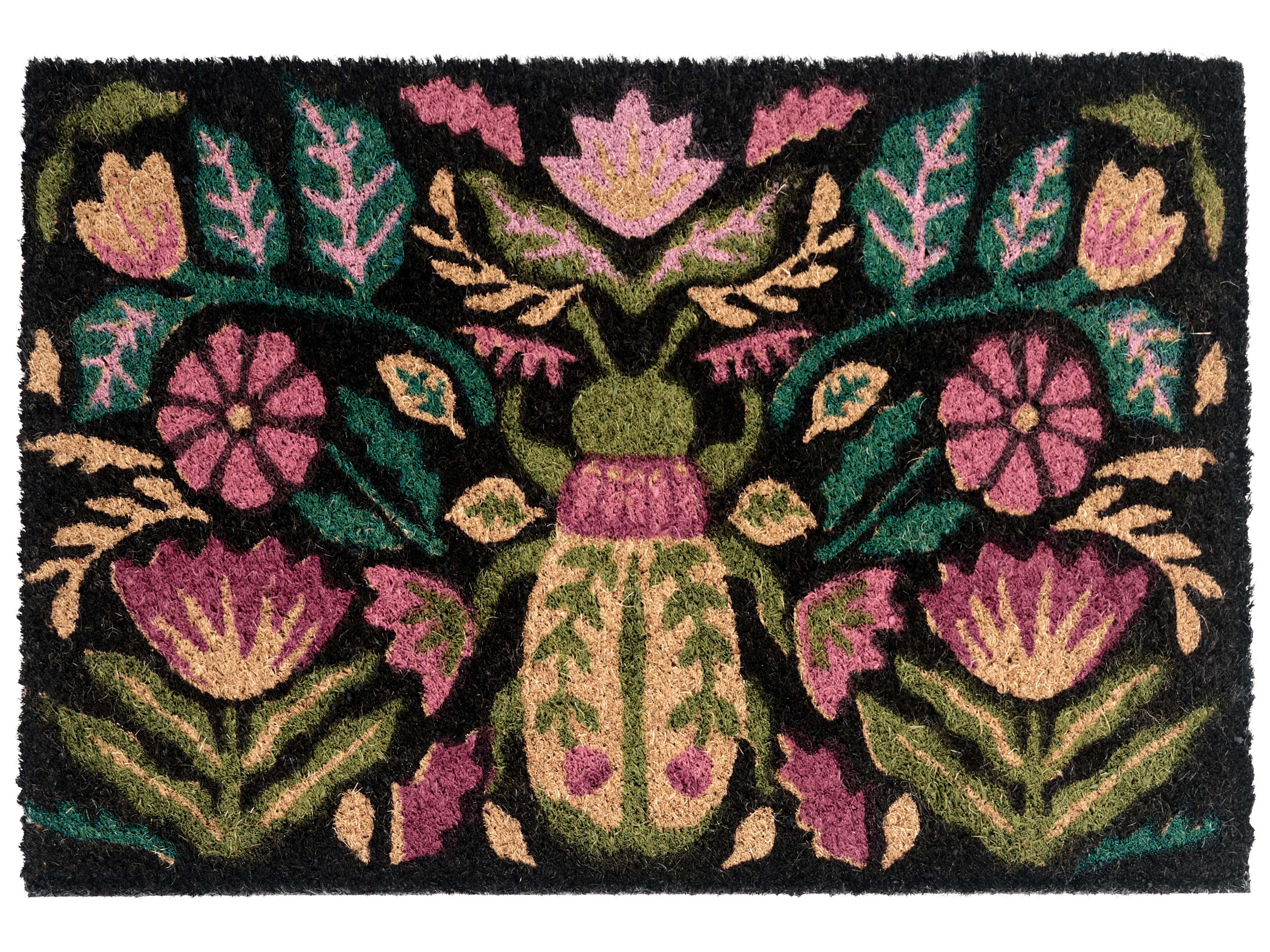 Doormat SELAWIK Multicolour 40 x 60 cm Flower Coir
