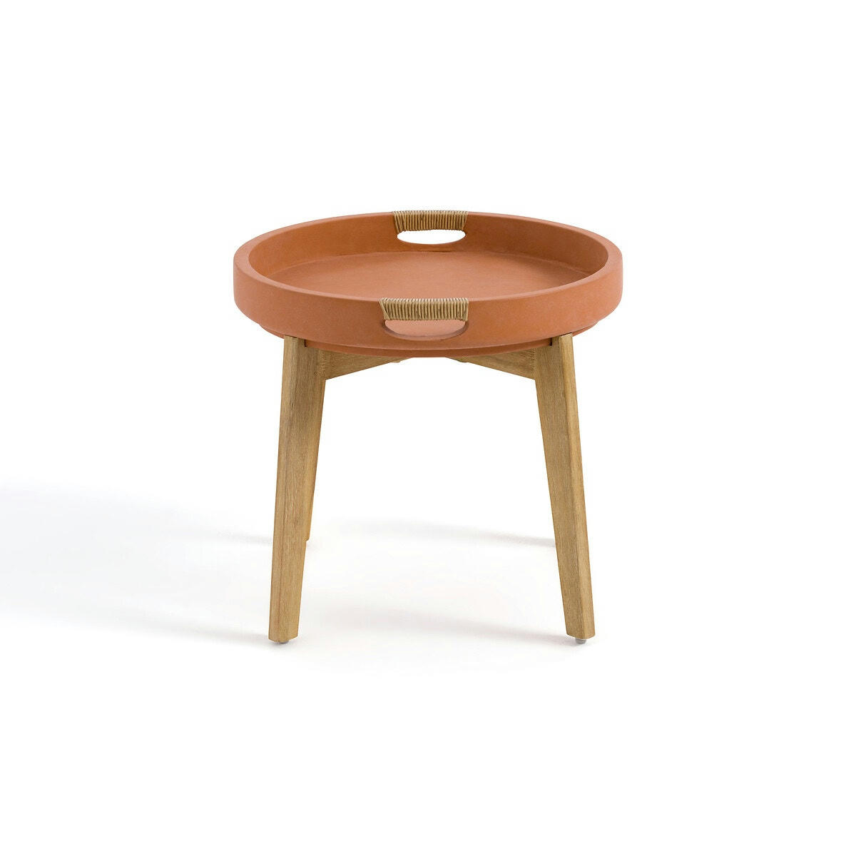 Table basse en ciment et acacia, Tecora