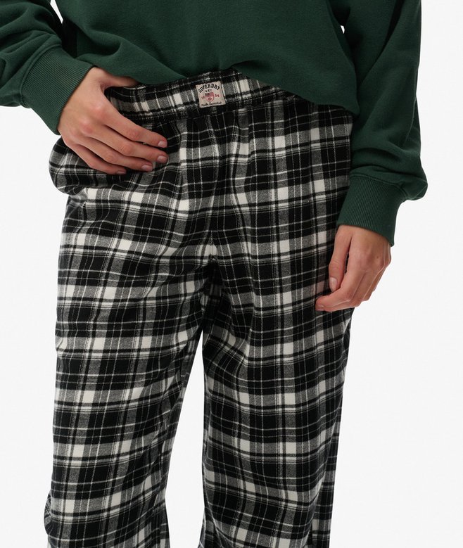 Cotton Check Elastic Trousers