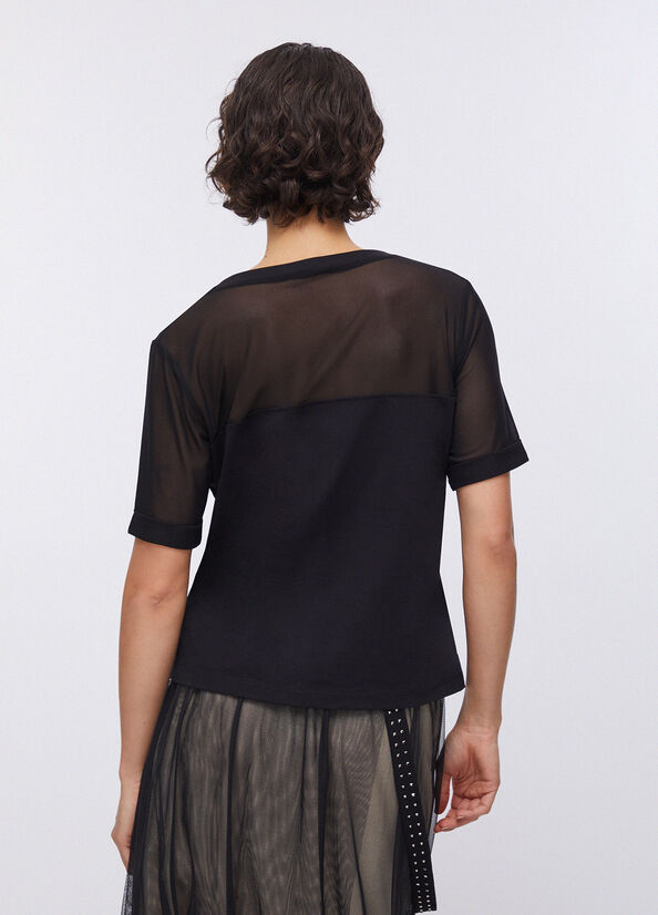 T-shirt in jersey e mesh
