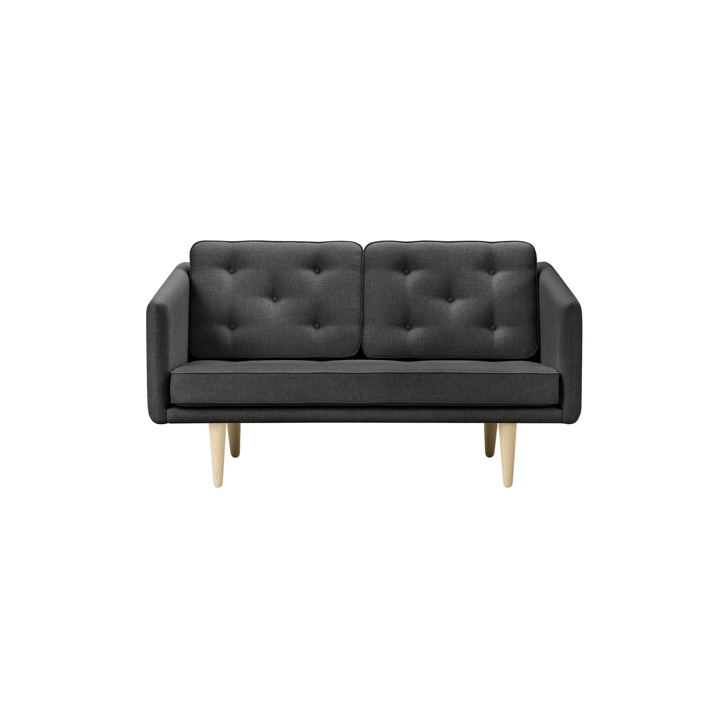 No. 1 2002 2 pers. sofa, dark grey/s&aelig;bebehandlet eg