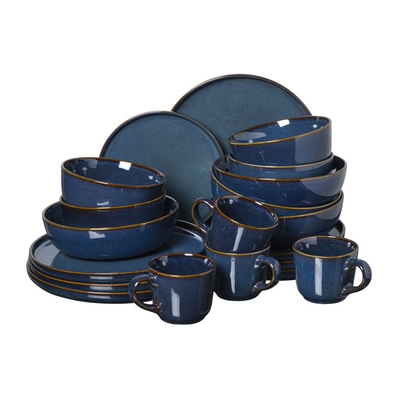 Serviesset 20-delig - blauw - 4 persoons