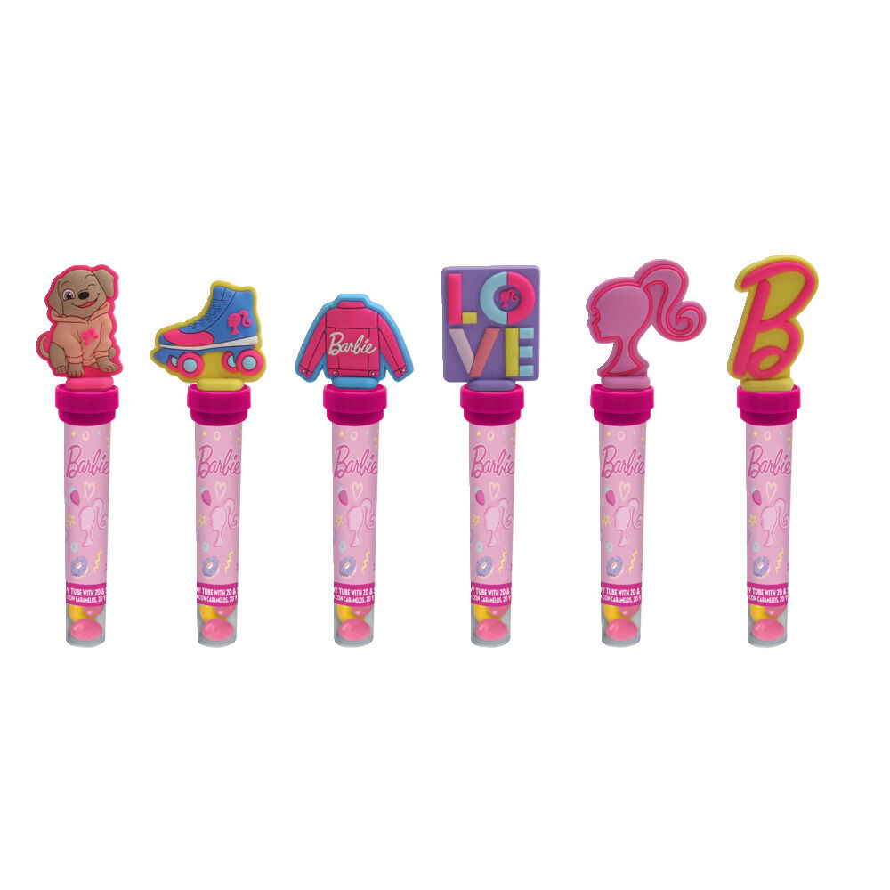 Tube de 20 bonbons Barbie avec capuchon tampon