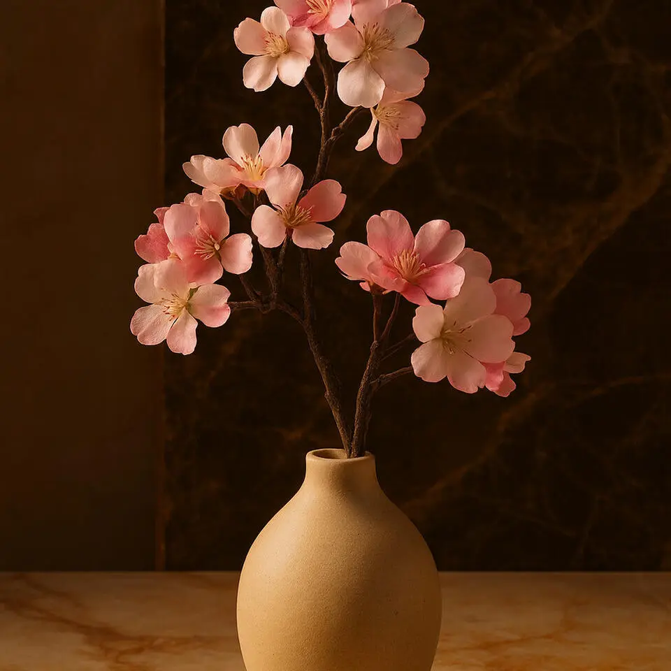 Bellatio flowers & plants Kunstbloem - appelbloesem - roze - 36 cm