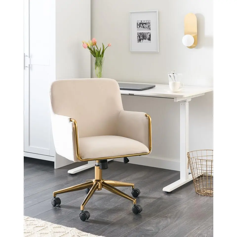 ALTONA - Bureaustoel - Off-white - Fluweel