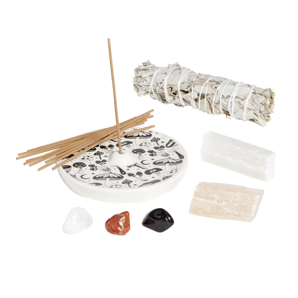 Coffret méditation kit encens/sauge/sélénite