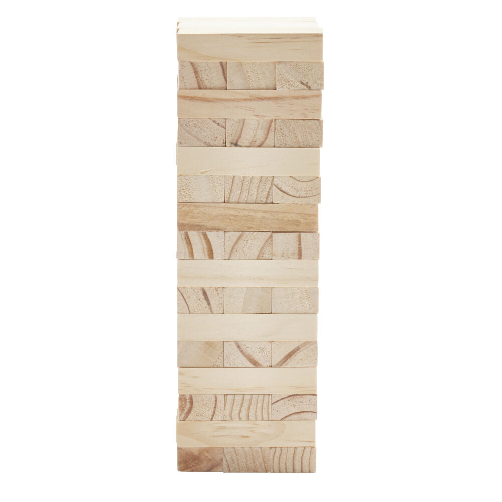 Bloc de construction tour en bois 7,5x7,5xH24cm (48 pièces)