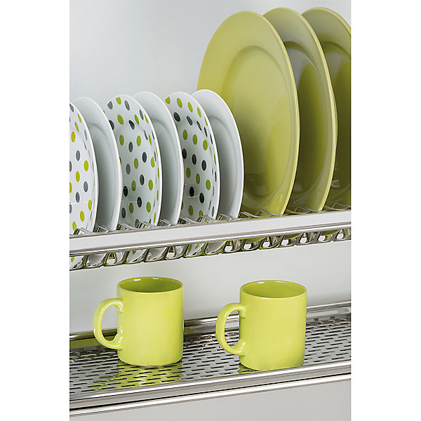 Emuca Egouttoir porte-assiette pour meuble haut, module 1.000mm, Acier inoxydable