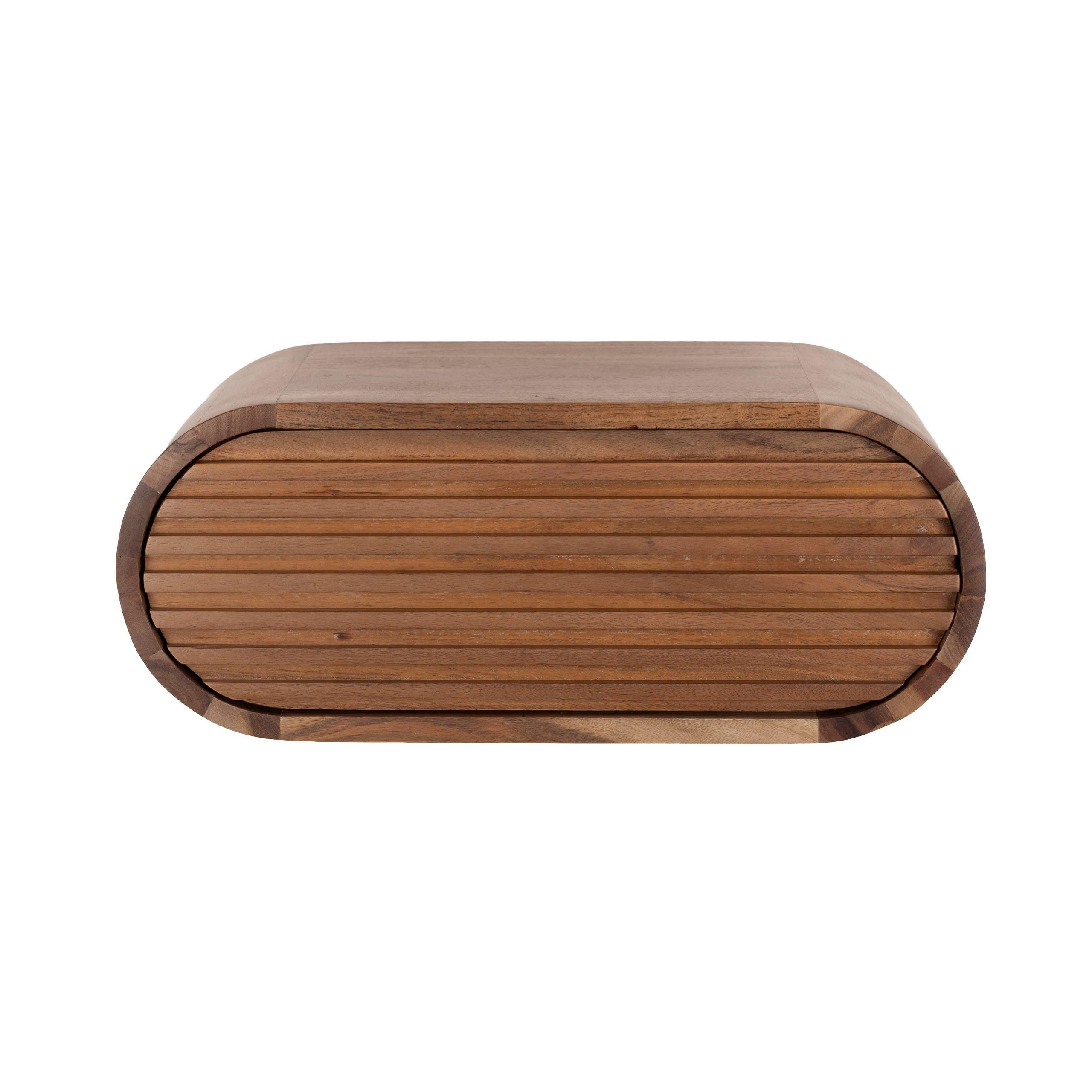 Table de chevet suspendue bois d'acacia foncé 1 tiroir NAKO