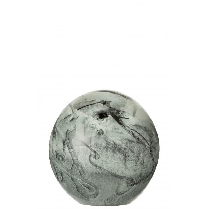 MIX - Presse-papier lignes verre blanc/gris H18cm