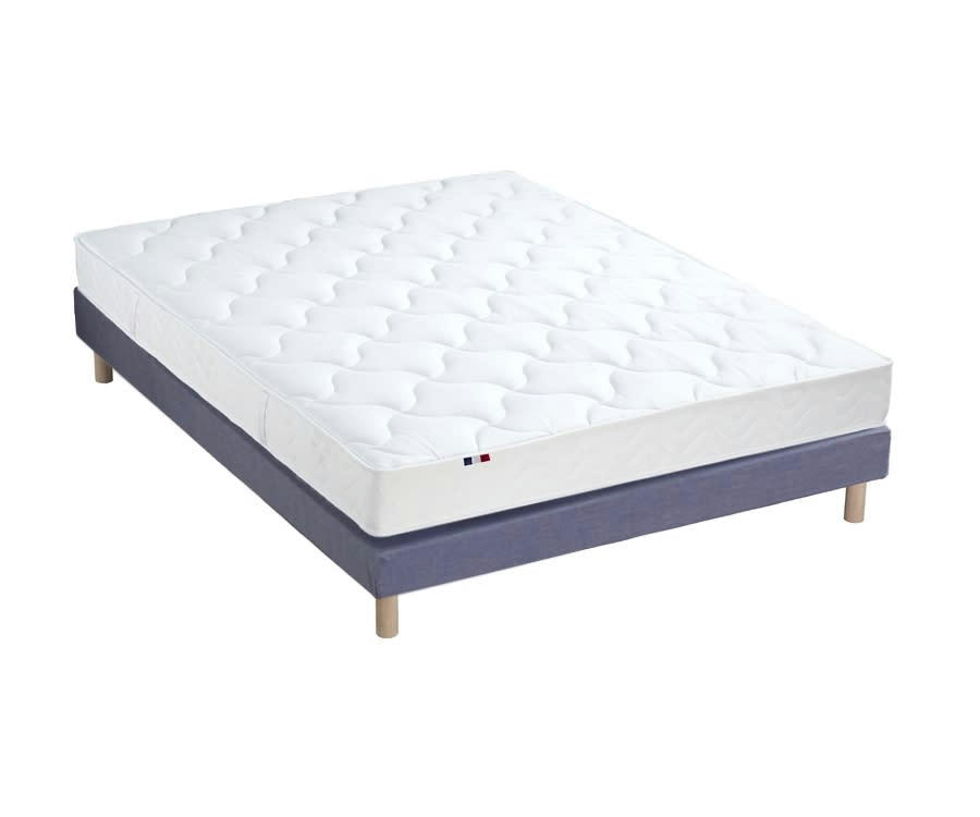 ENSEMBLE ALTO - Ensemble matelas mousse ferme sommier bleu 140x190